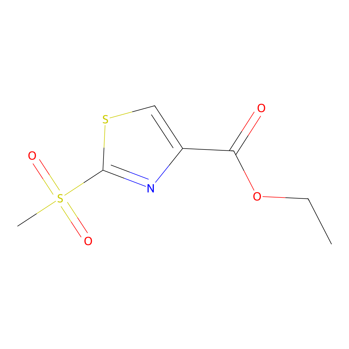Ethyl 2-methanesulfonyl-1,3-thiazole-4-carboxylate molecular structure, CAS 2105070-17-3