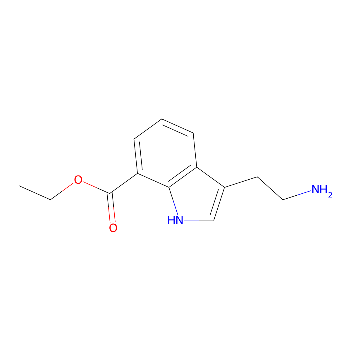 ethyl 3-(2-aminoethyl)-1H-indole-7-carboxylate molecular structure, CAS 2105077-28-7
