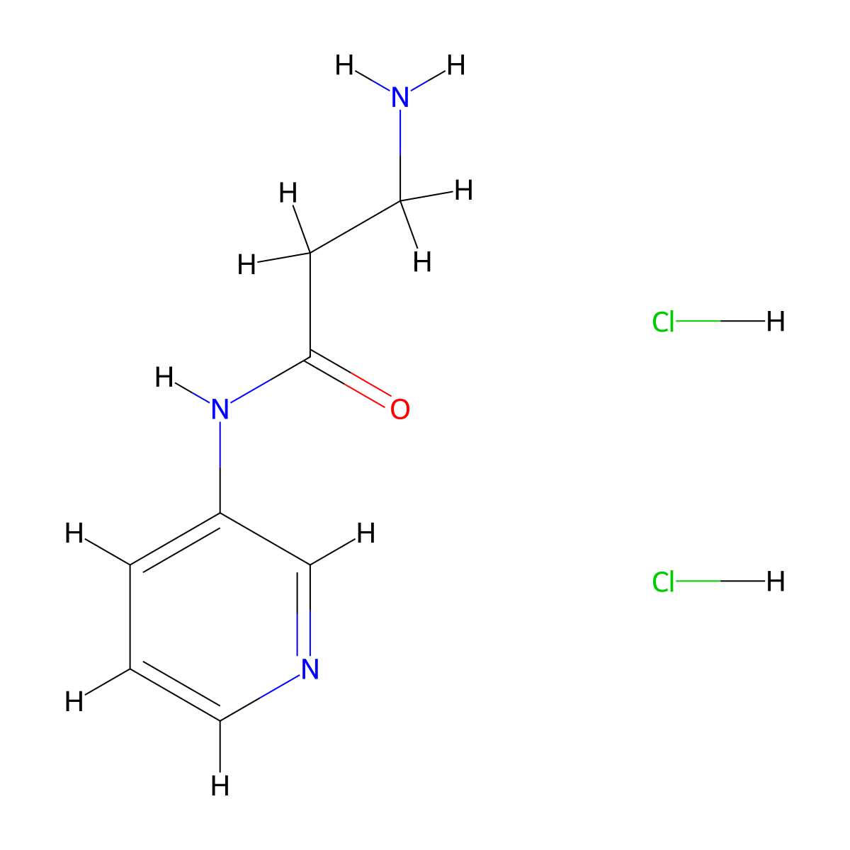 3-amino-N-(pyridin-3-yl)propanamide dihydrochloride molecular structure, CAS 21051-07-0