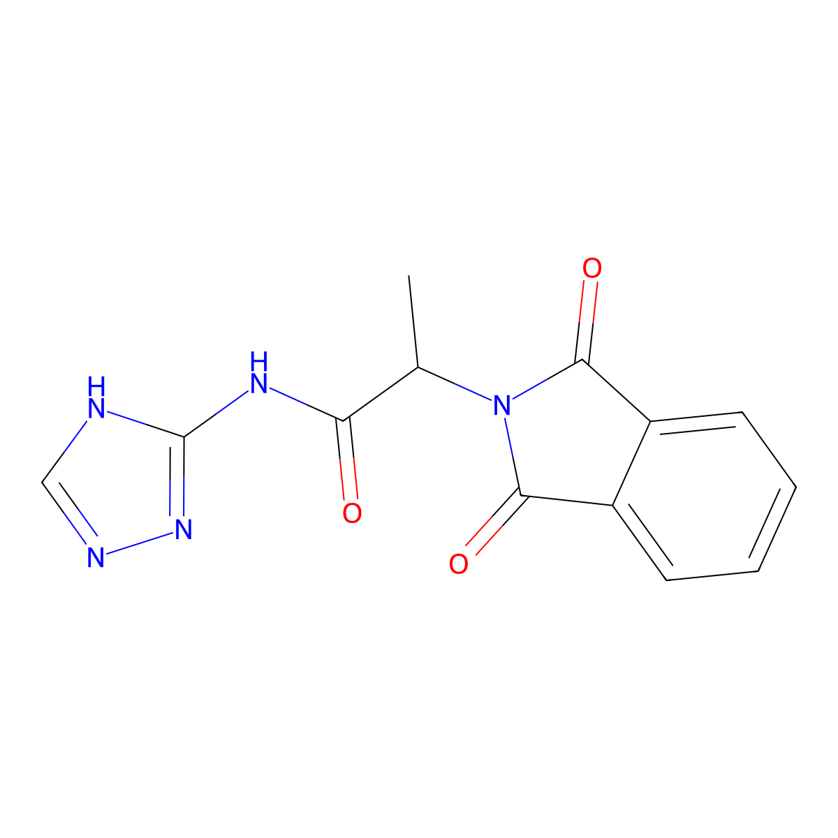 2-(1,3-Dioxo-1,3-dihydro-isoindol-2-yl)-N-(4H-[1,2,4]triazol-3-yl)-propionamide molecular structure, CAS 21051-31-0