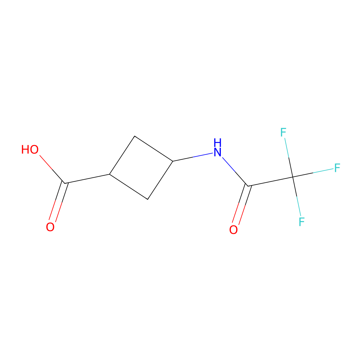 3-(Trifluoroacetamido)cyclobutane-1-carboxylic acid molecular structure, CAS 2105167-88-0