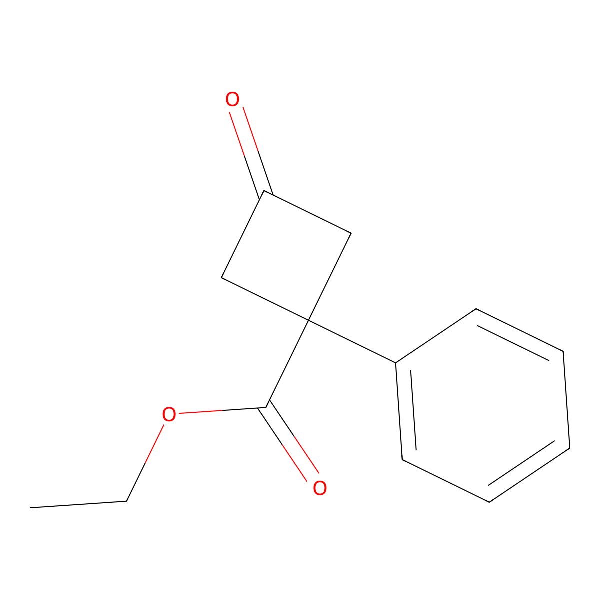 Ethyl 3-oxo-1-phenylcyclobutane-1-carboxylate molecular structure, CAS 2105180-49-0
