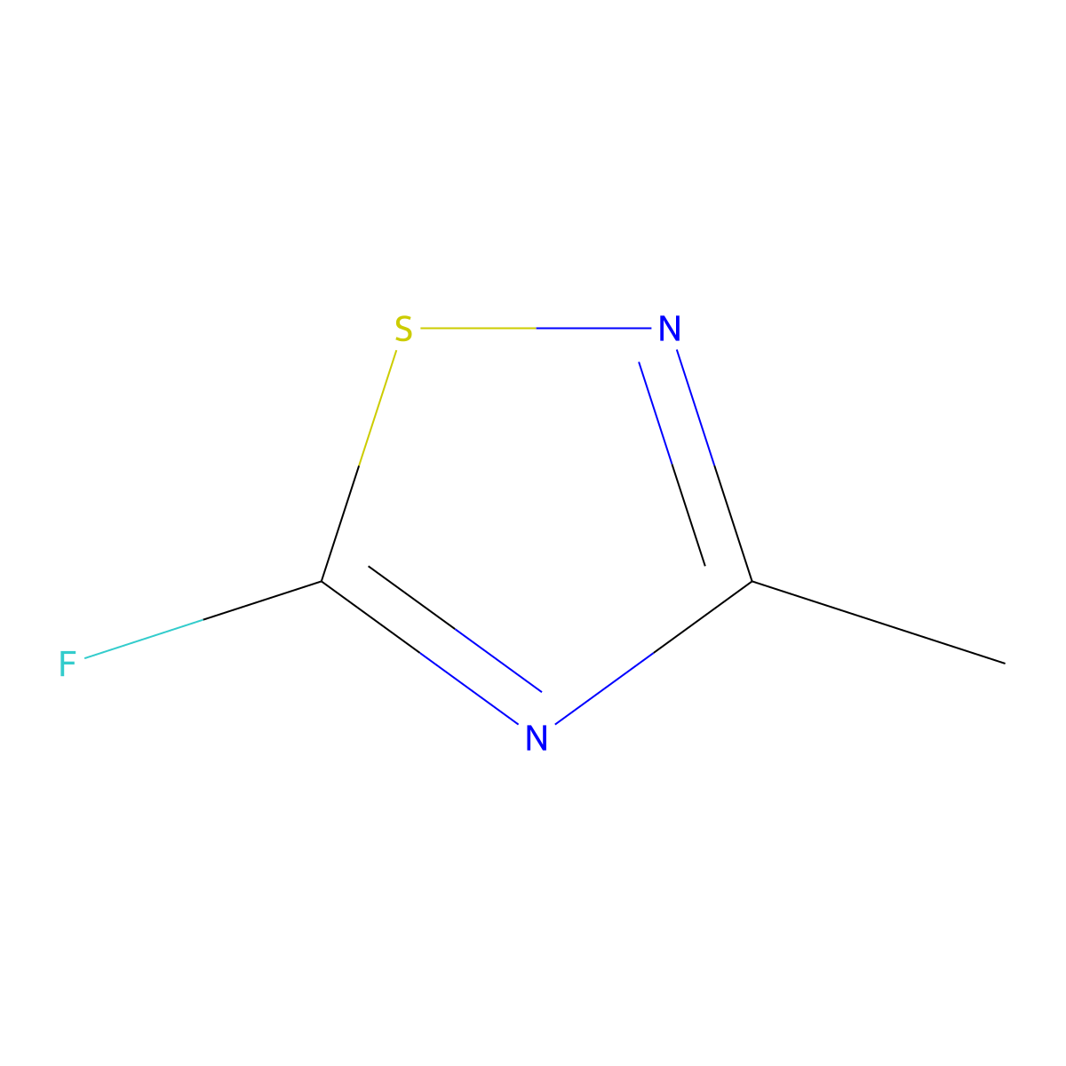 5-Fluoro-3-methyl-1,2,4-thiadiazole molecular structure, CAS 2105187-66-2