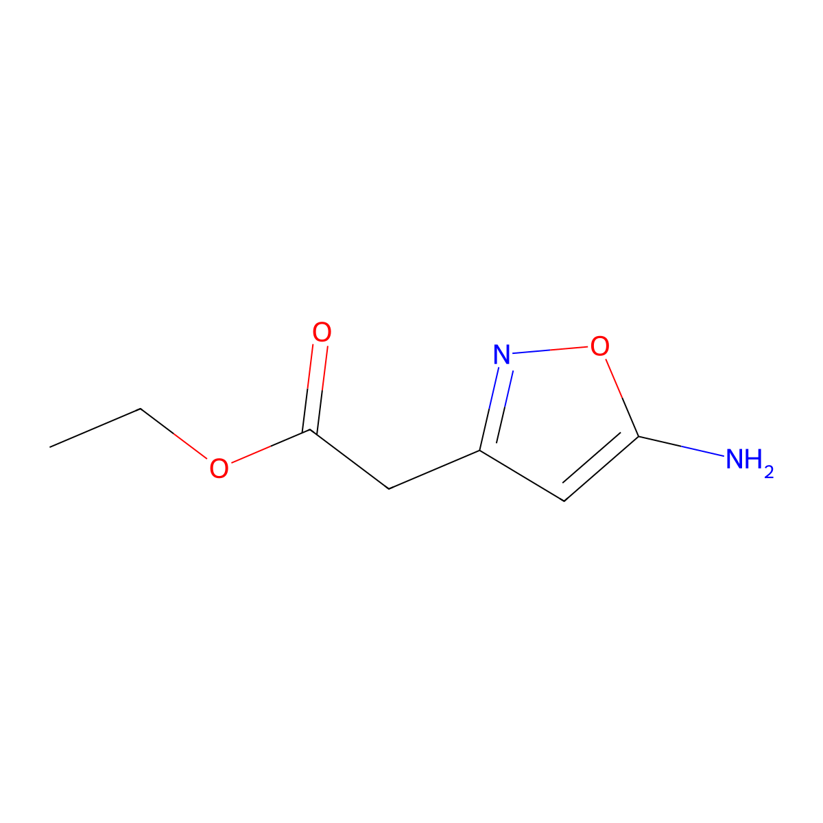 Ethyl 2-(5-amino-1,2-oxazol-3-yl)acetate molecular structure, CAS 2105197-65-5