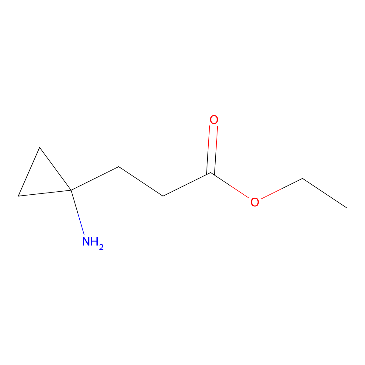 Ethyl 3-(1-aminocyclopropyl)propanoate molecular structure, CAS 2105233-85-8