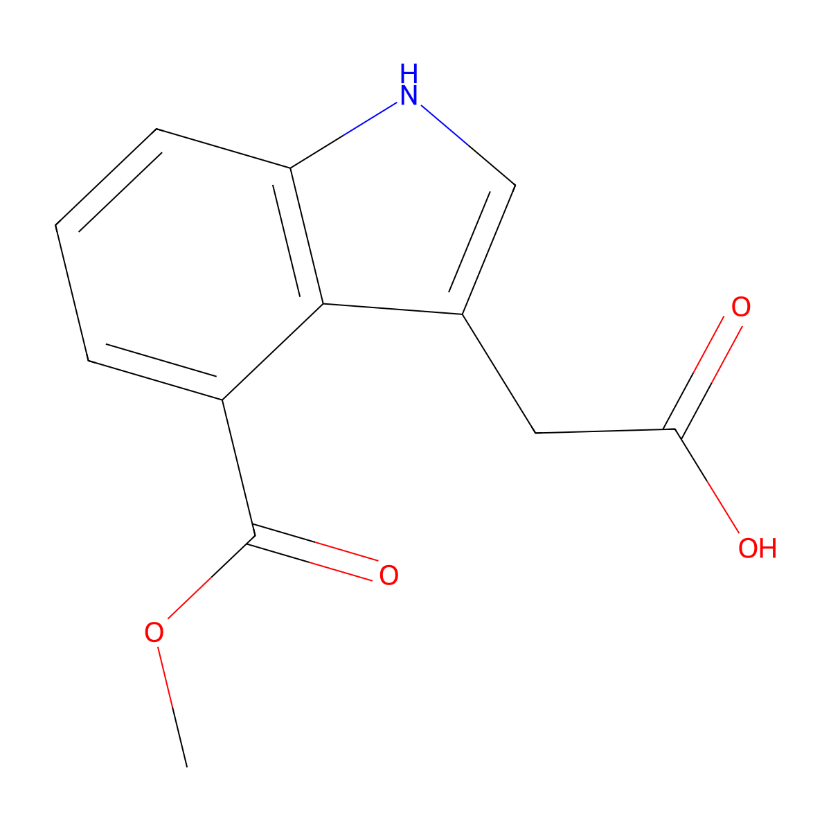 2-[4-(methoxycarbonyl)-1H-indol-3-yl]acetic acid molecular structure, CAS 2105269-35-8