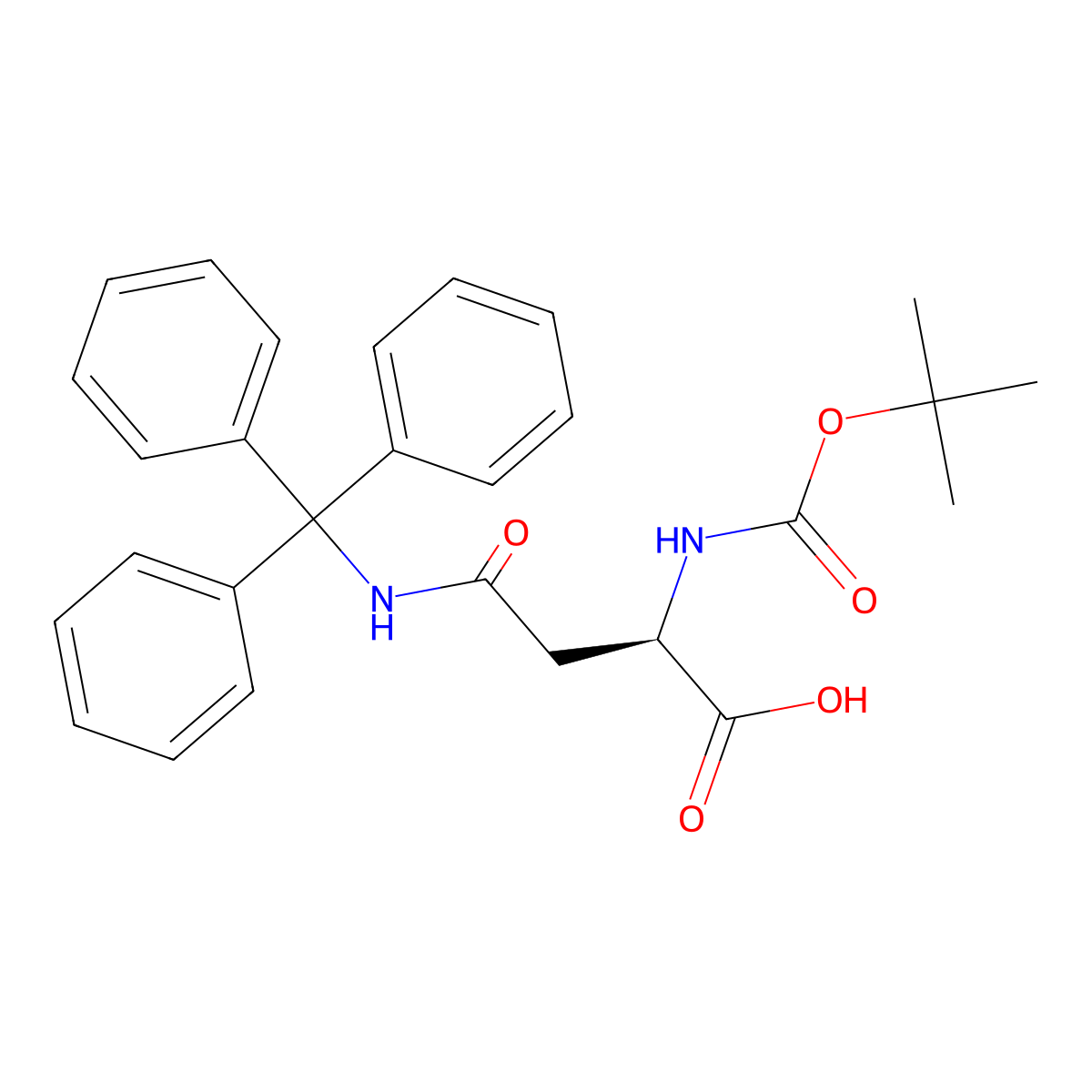 Boc-D-Asn(Trt)-OH molecular structure, CAS 210529-01-4