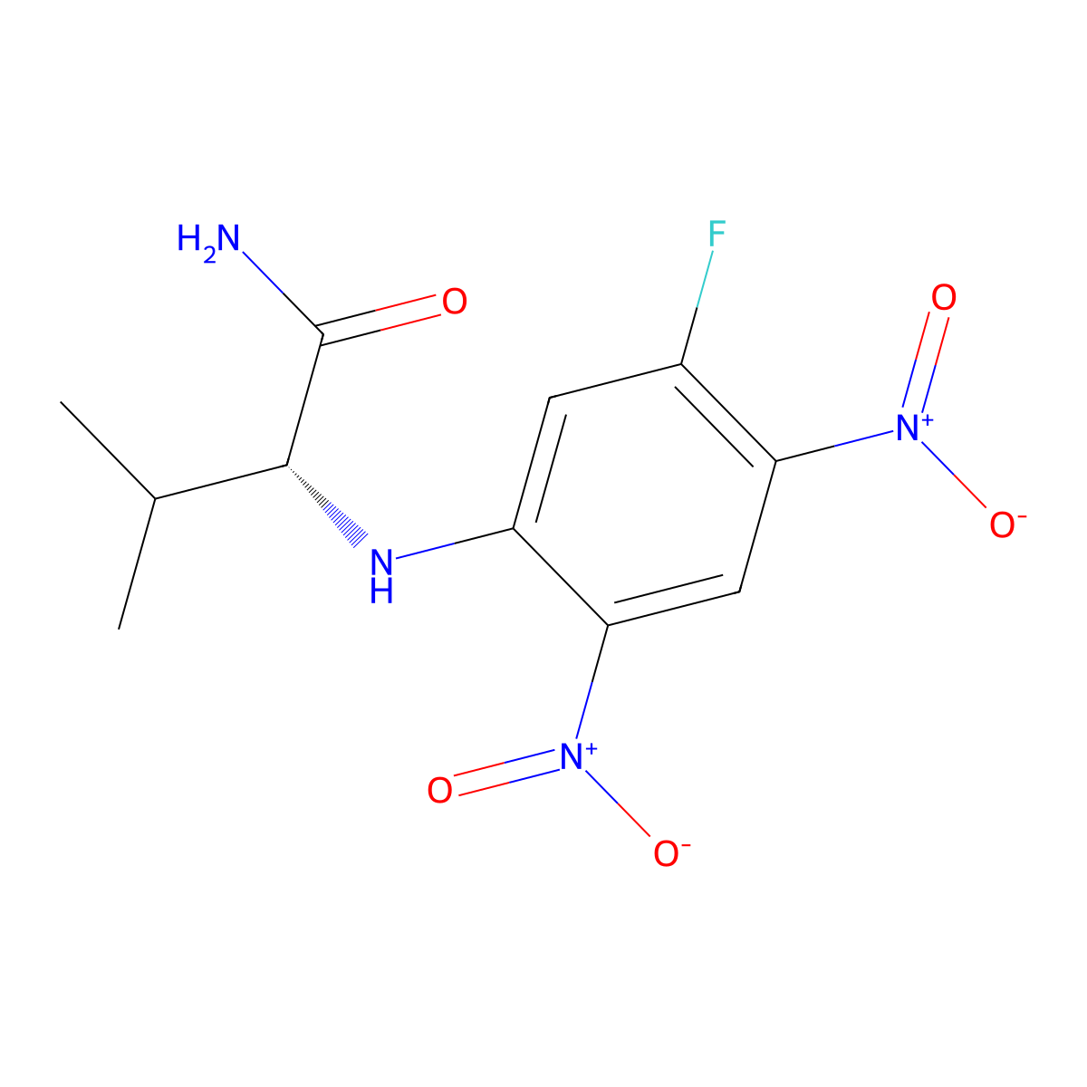 N~2~-(5-Fluoro-2,4-dinitrophenyl)-D-valinamide molecular structure, CAS 210529-62-7