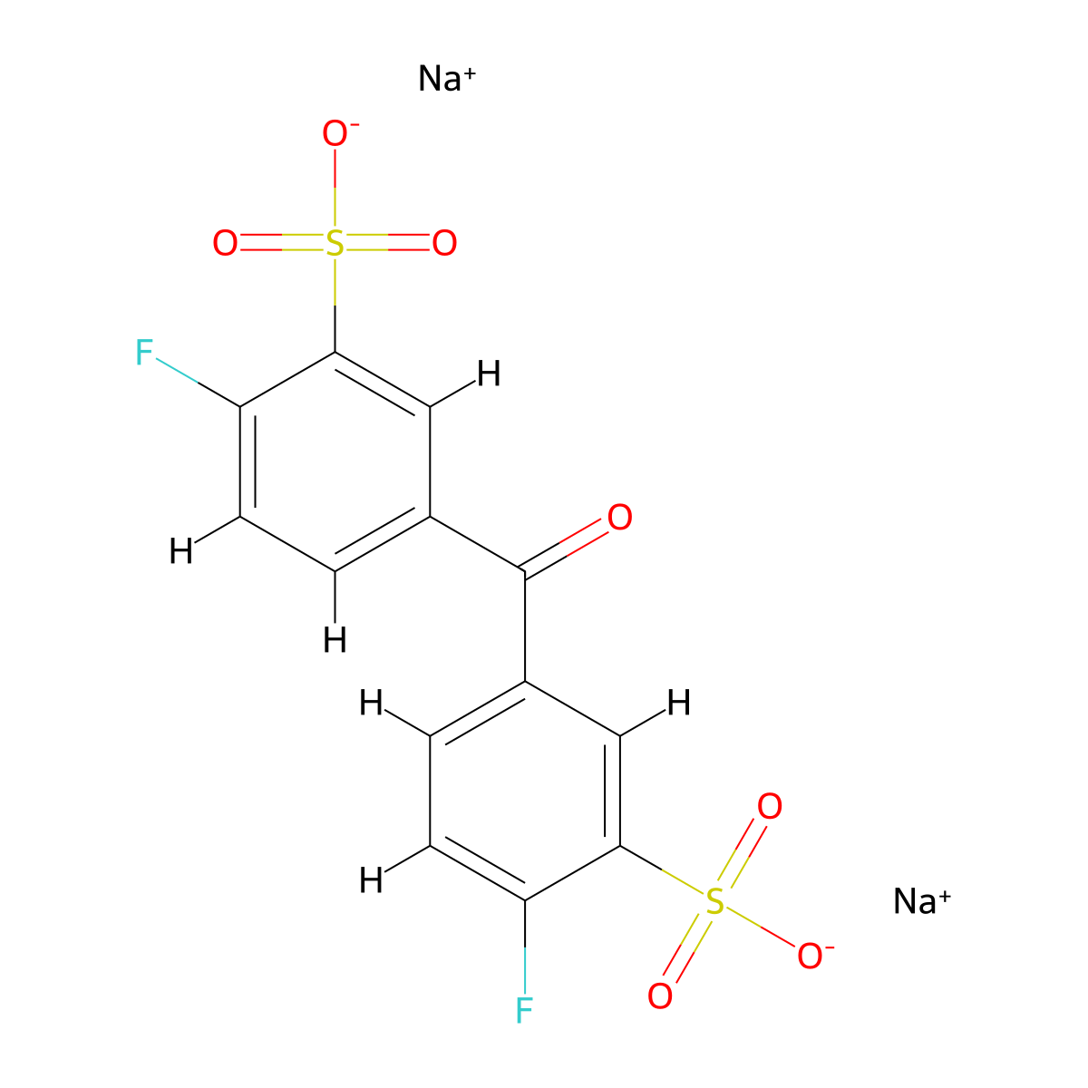 3,3'-Bis(sodiosulfo)-4,4'-difluorobenzophenone molecular structure, CAS 210531-45-6