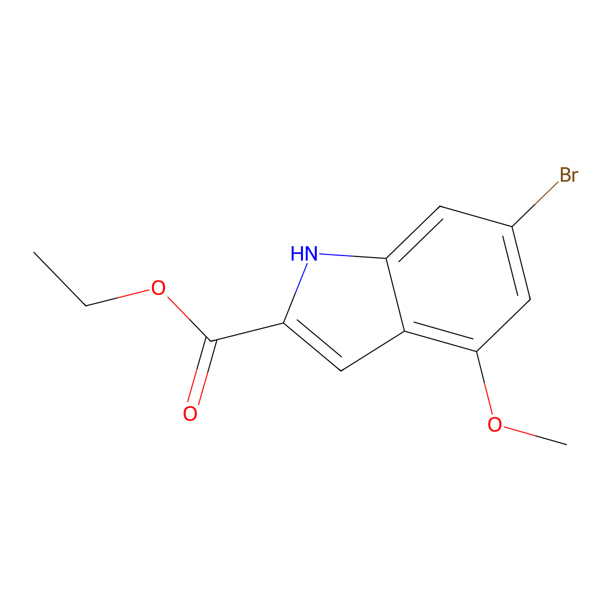 Ethyl 6-bromo-4-methoxy-1H-indole-2-carboxylate molecular structure, CAS 2105319-44-4