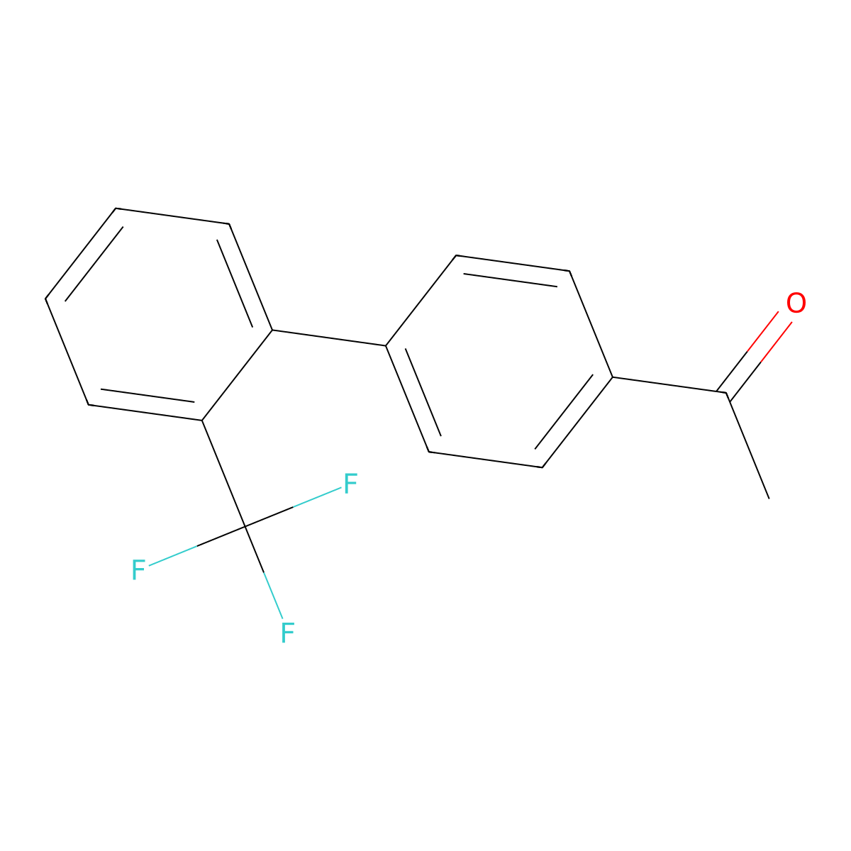 Ethanone, 1-[2'-(trifluoromethyl)[1,1'-biphenyl]-4-yl]- molecular structure, CAS 210535-70-9