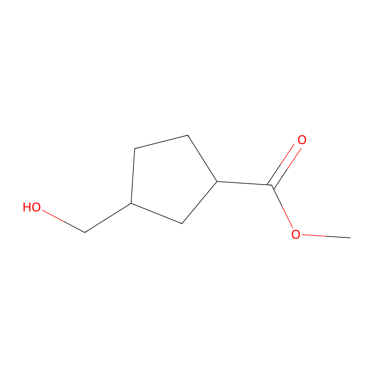 Methyl 3-(hydroxymethyl)cyclopentanecarboxylate molecular structure, CAS 2105364-26-7