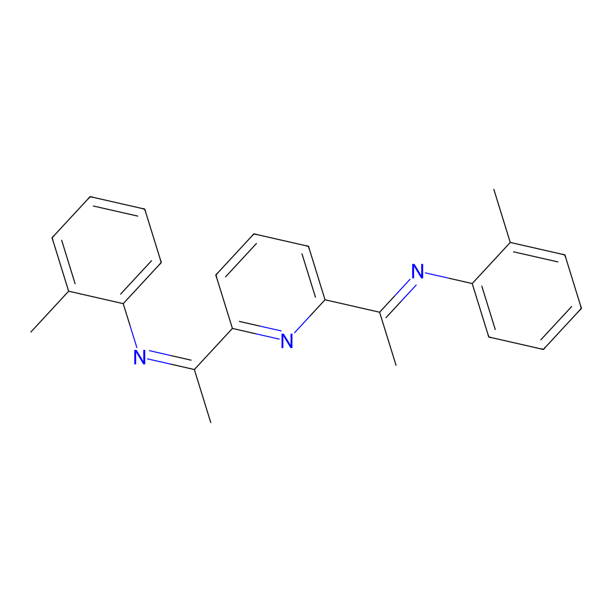 2,6-Bis(1-(2-methylphenylimino)ethyl)pyridine molecular structure, CAS 210537-32-9