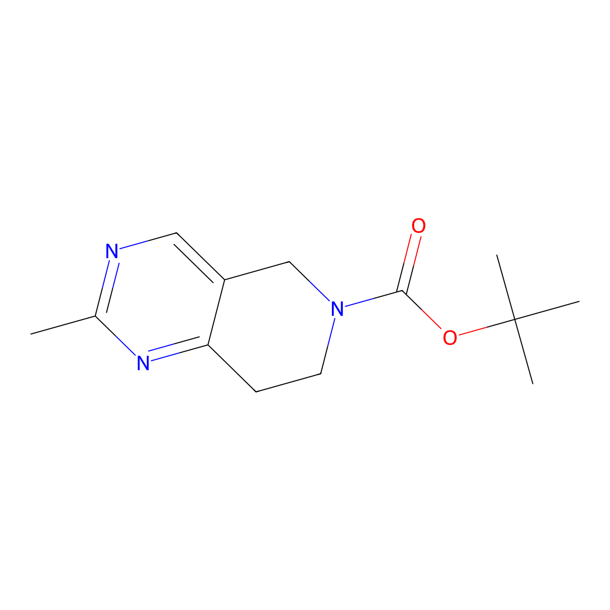 tert-Butyl 2-methyl-7,8-dihydropyrido[4,3-d]pyrimidine-6(5H)-carboxylate molecular structure, CAS 210538-72-0