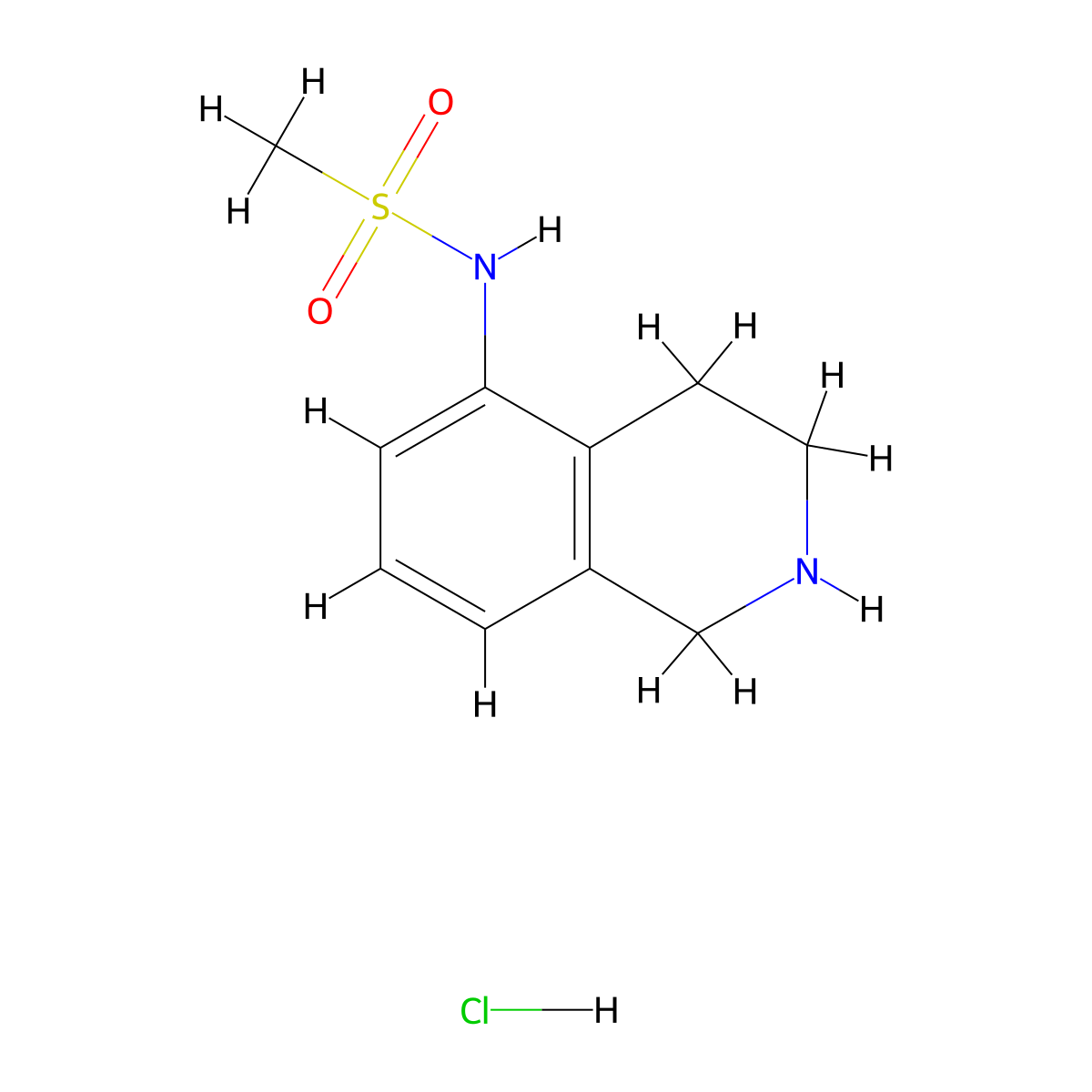 N-(1,2,3,4-tetrahydroisoquinolin-5-yl)methanesulfonamide hydrochloride molecular structure, CAS 210538-75-3