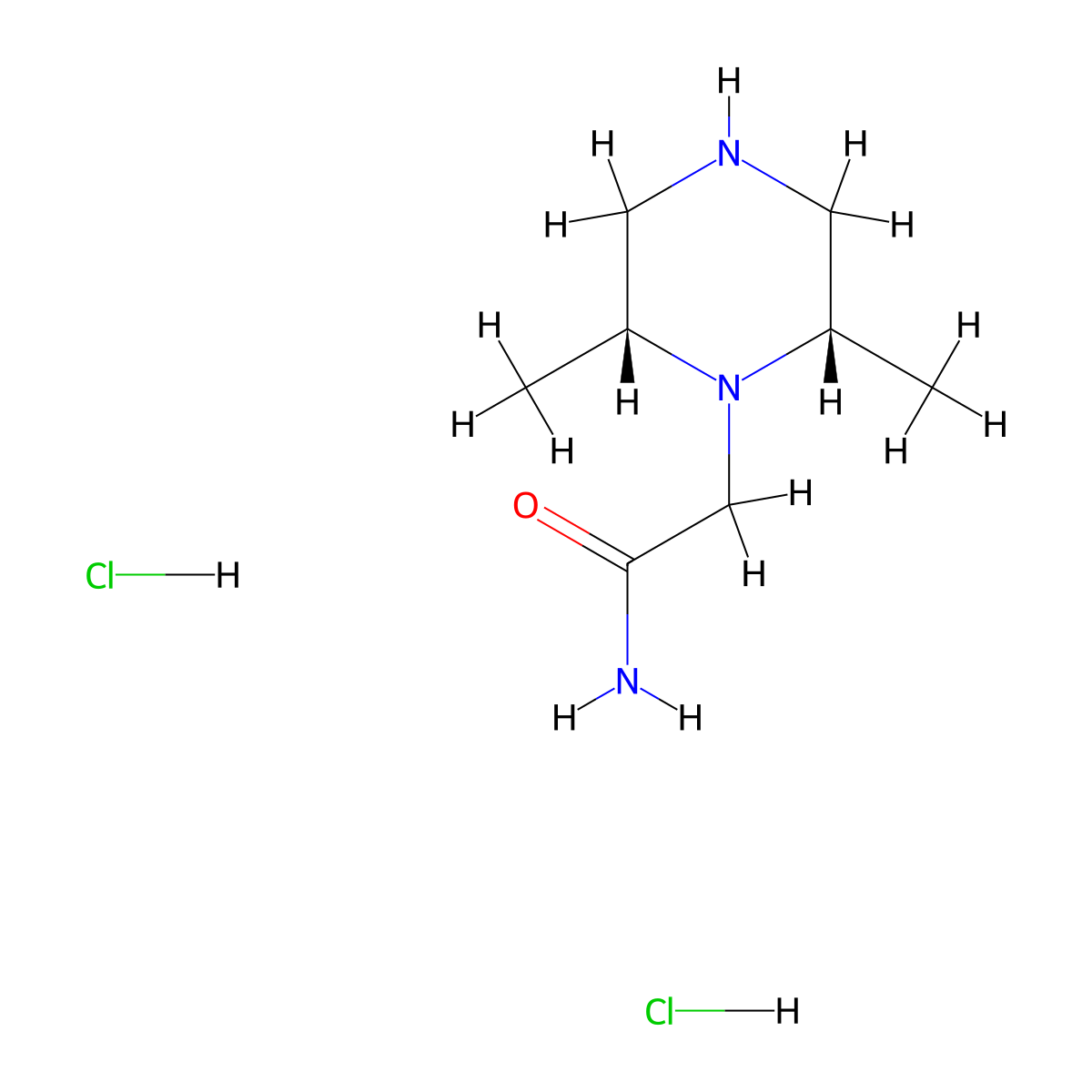 2-[(2R,6S)-2,6-Dimethylpiperazin-1-yl]acetamide dihydrochloride molecular structure, CAS 2105380-39-8