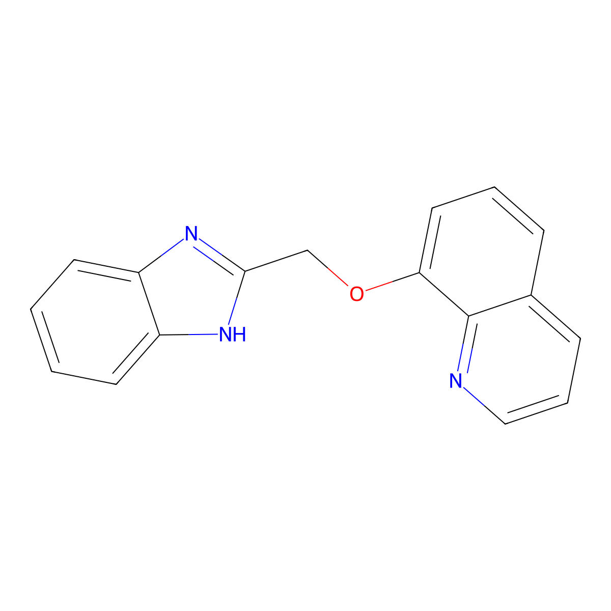 8-(1H-benzimidazol-2-ylmethoxy)quinoline molecular structure, CAS 21054-64-8