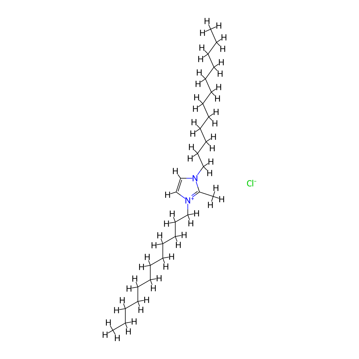 1,3-Didodecyl-2-methyl-1H-imidazol-3-ium chloride molecular structure, CAS 21054-71-7