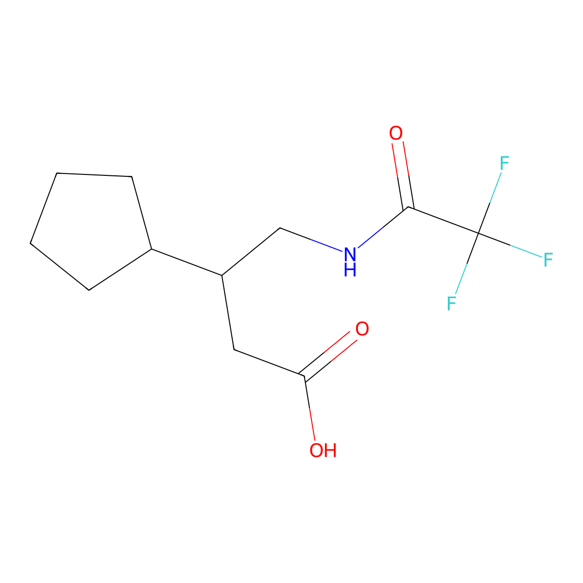3-Cyclopentyl-4-(trifluoroacetamido)butanoic acid molecular structure, CAS 2105470-82-2