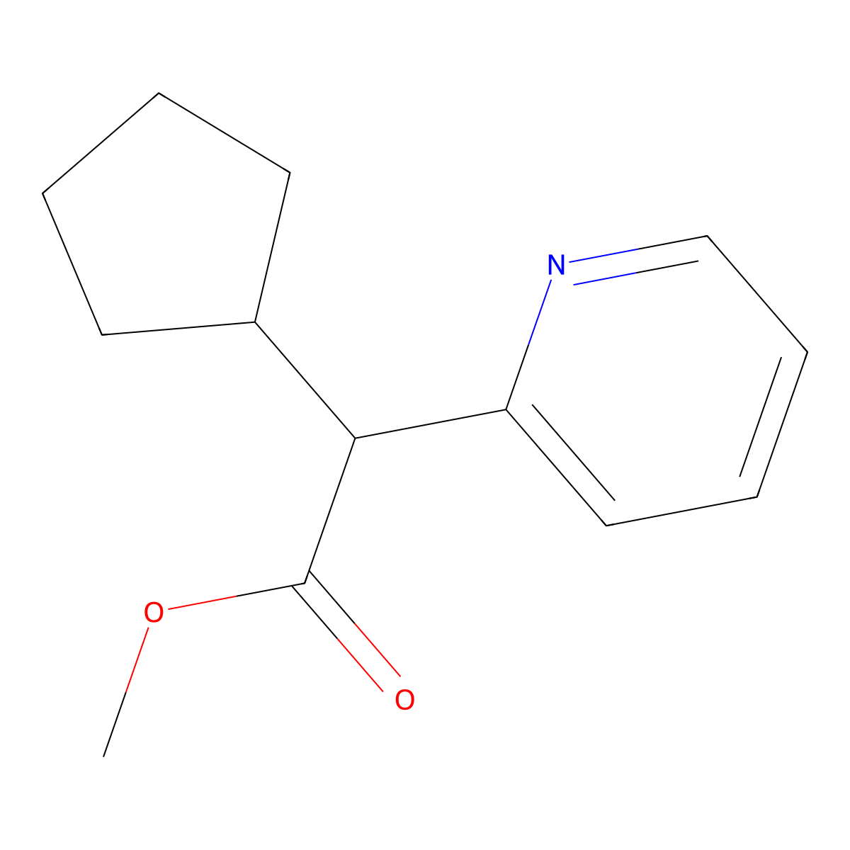 Methyl 2-cyclopentyl-2-(pyridin-2-yl)acetate molecular structure, CAS 2105480-26-8