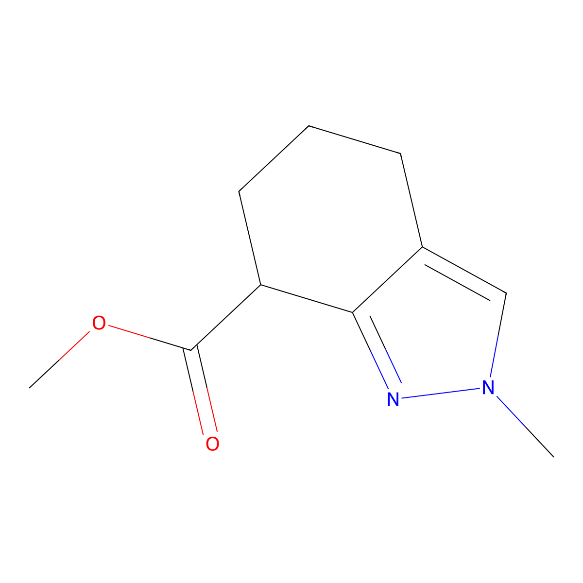 methyl 2-methyl-4,5,6,7-tetrahydro-2H-indazole-7-carboxylate molecular structure, CAS 2105487-16-7