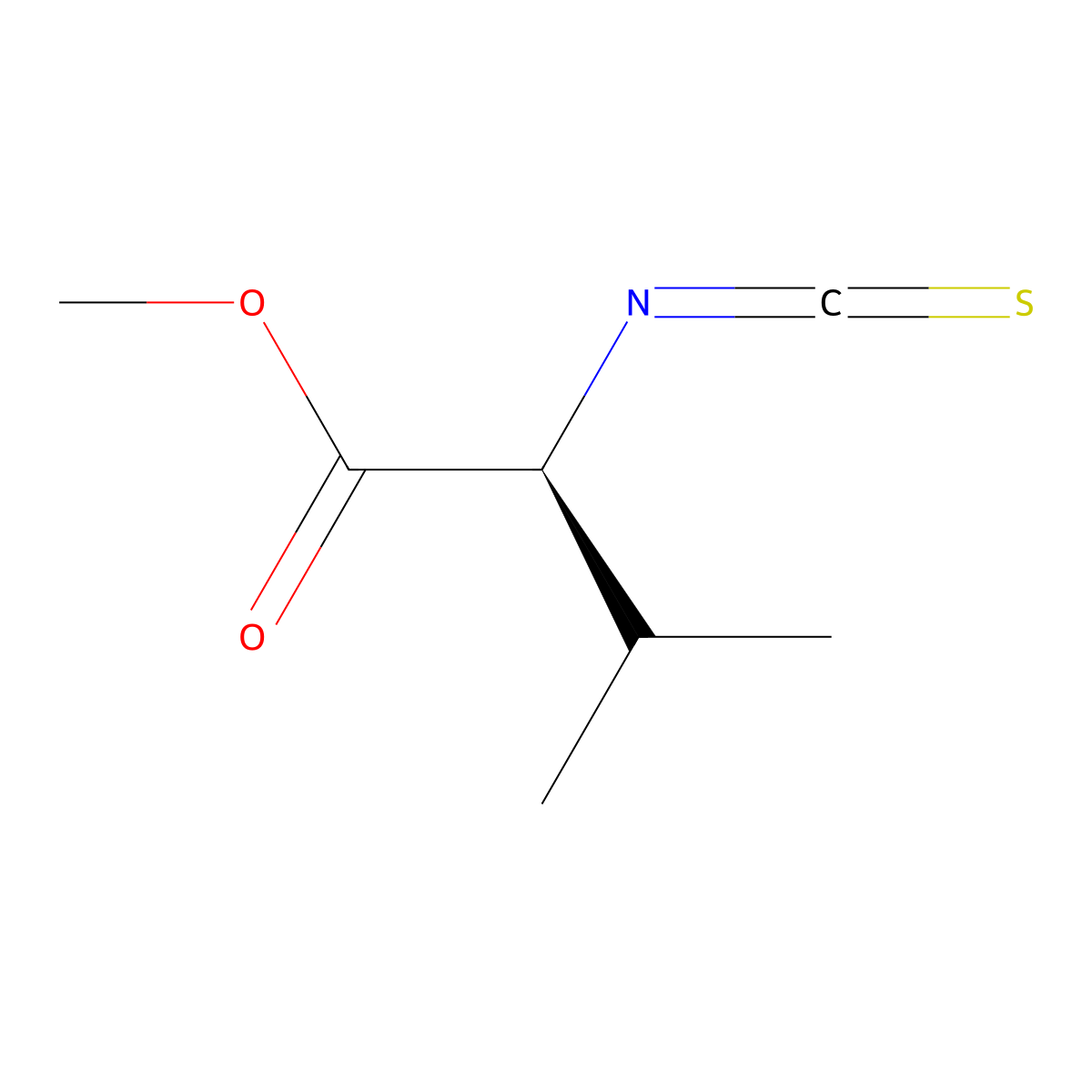 Methyl N-(sulfanylidenemethylidene)-L-valinate molecular structure, CAS 21055-41-4