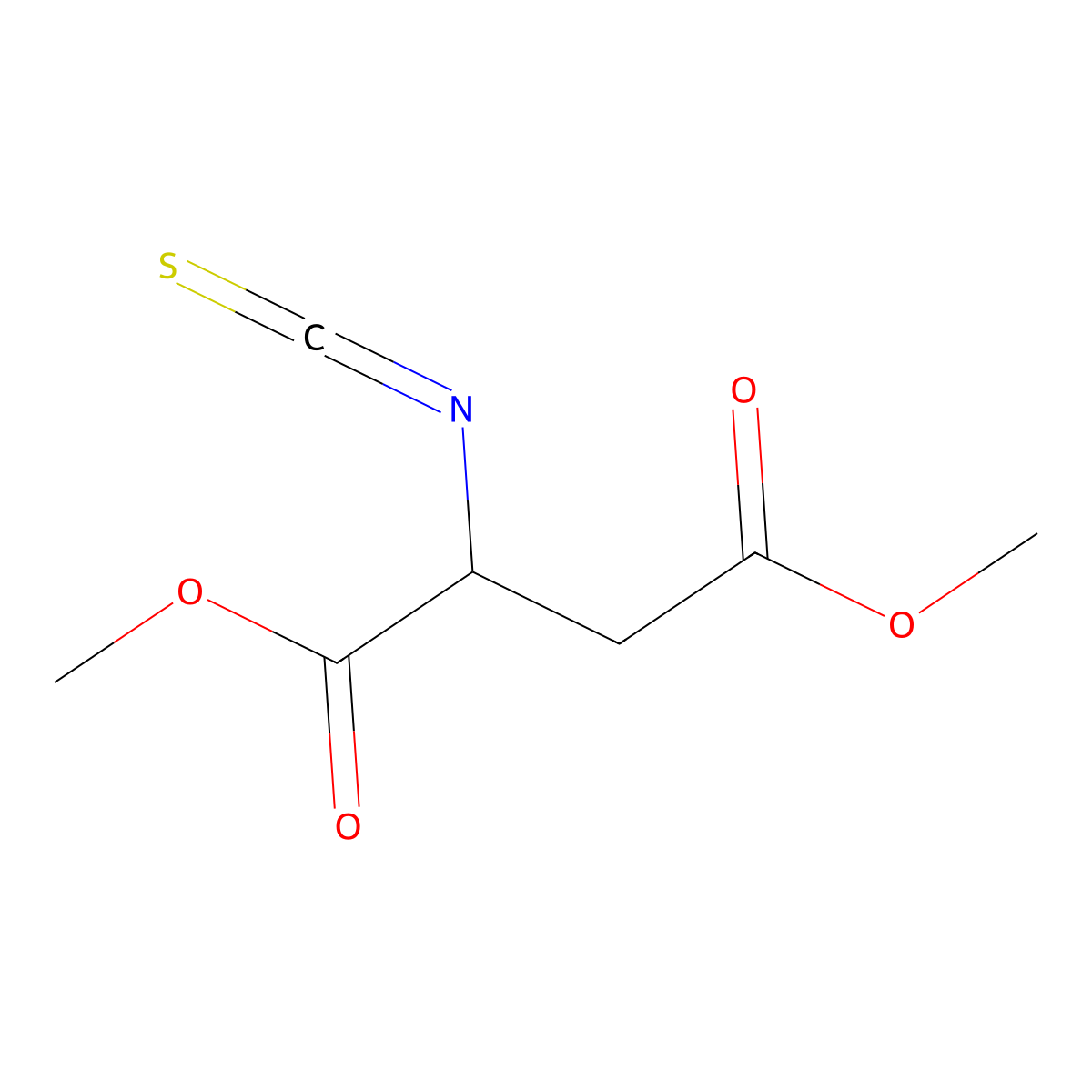 Dimethyl isothiocyanatosuccinate molecular structure, CAS 21055-49-2