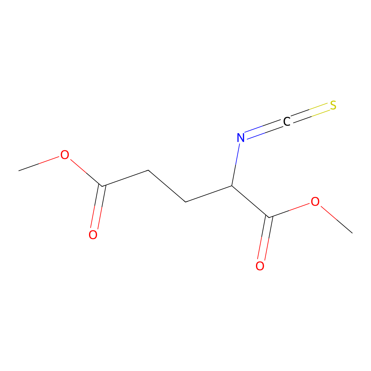 Dimethyl 2-isothiocyanatopentanedioate molecular structure, CAS 21055-50-5