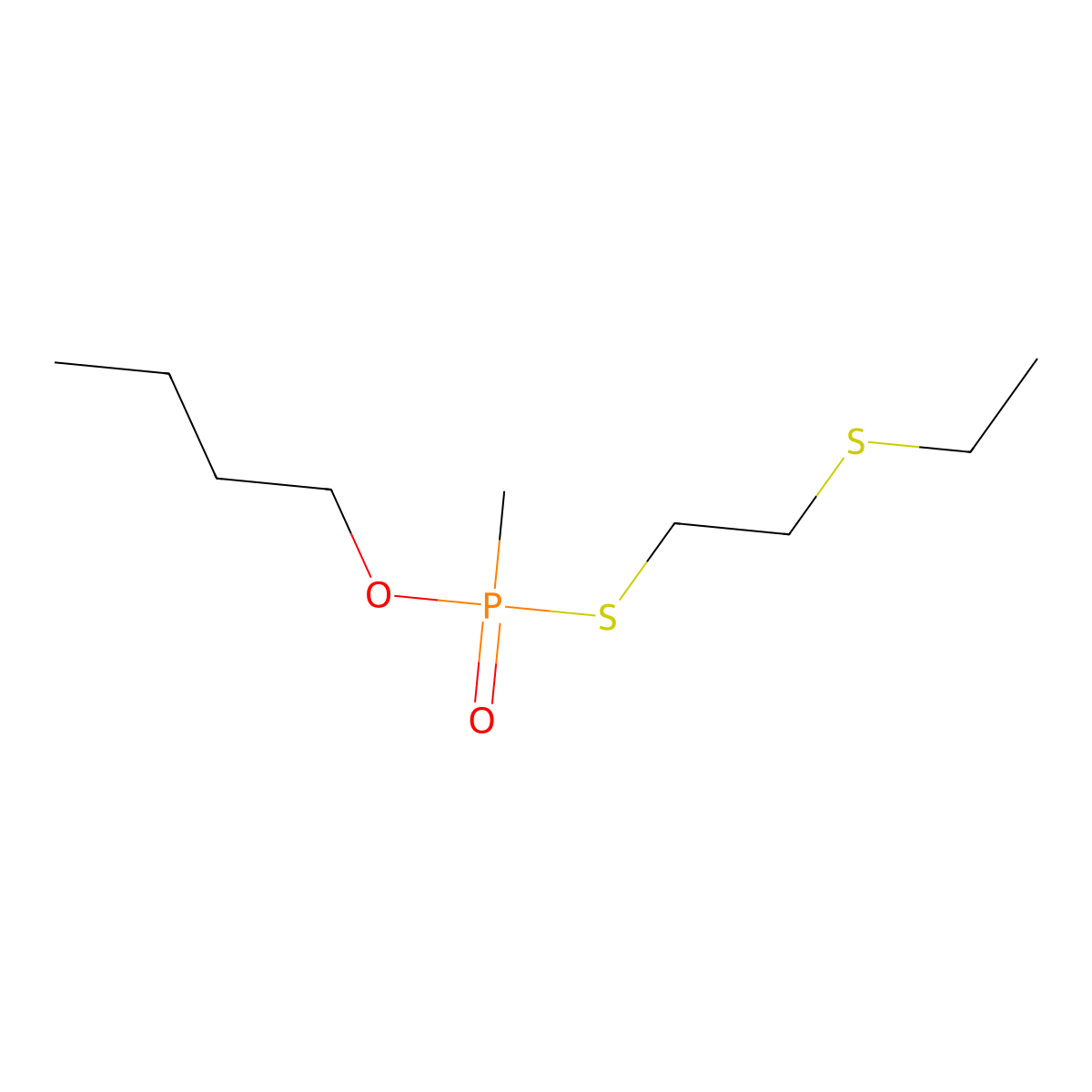 O-Butyl S-(2-(ethylthio)ethyl) methylphosphonothioate molecular structure, CAS 21055-68-5