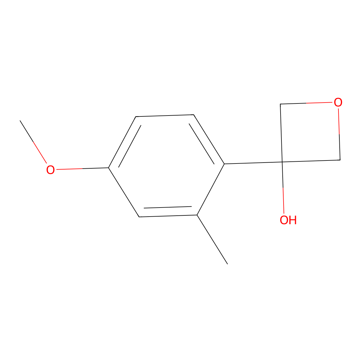 3-(4-Methoxy-2-methylphenyl)-3-oxetanol molecular structure, CAS 2105528-25-2