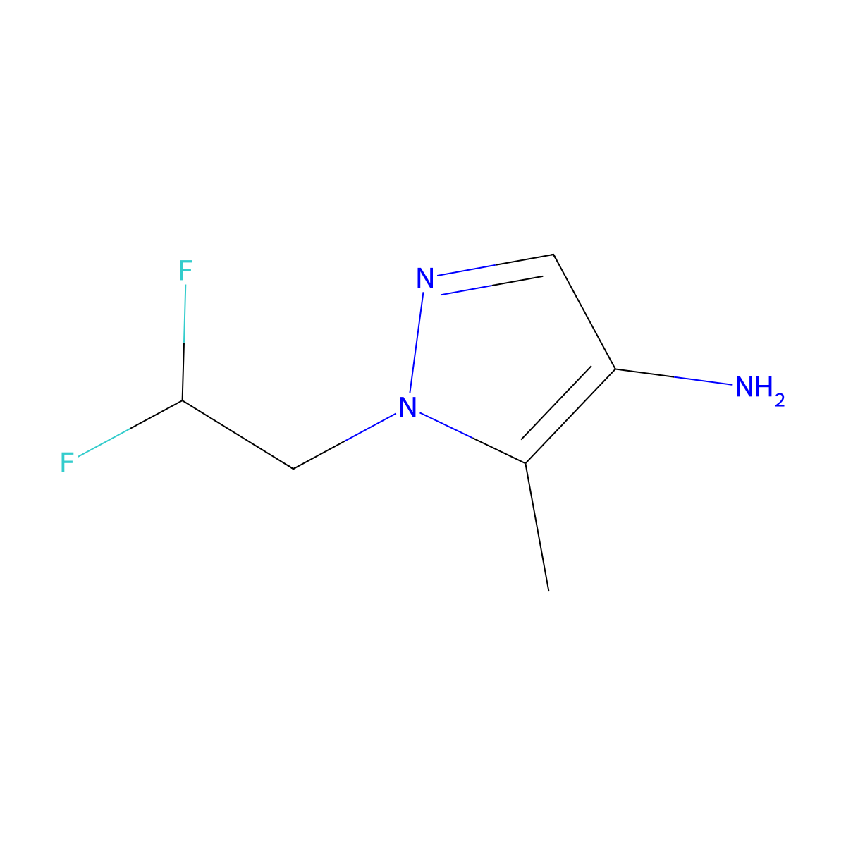 1-(2,2-difluoroethyl)-5-methyl-1H-pyrazol-4-amine molecular structure, CAS 2105567-91-5