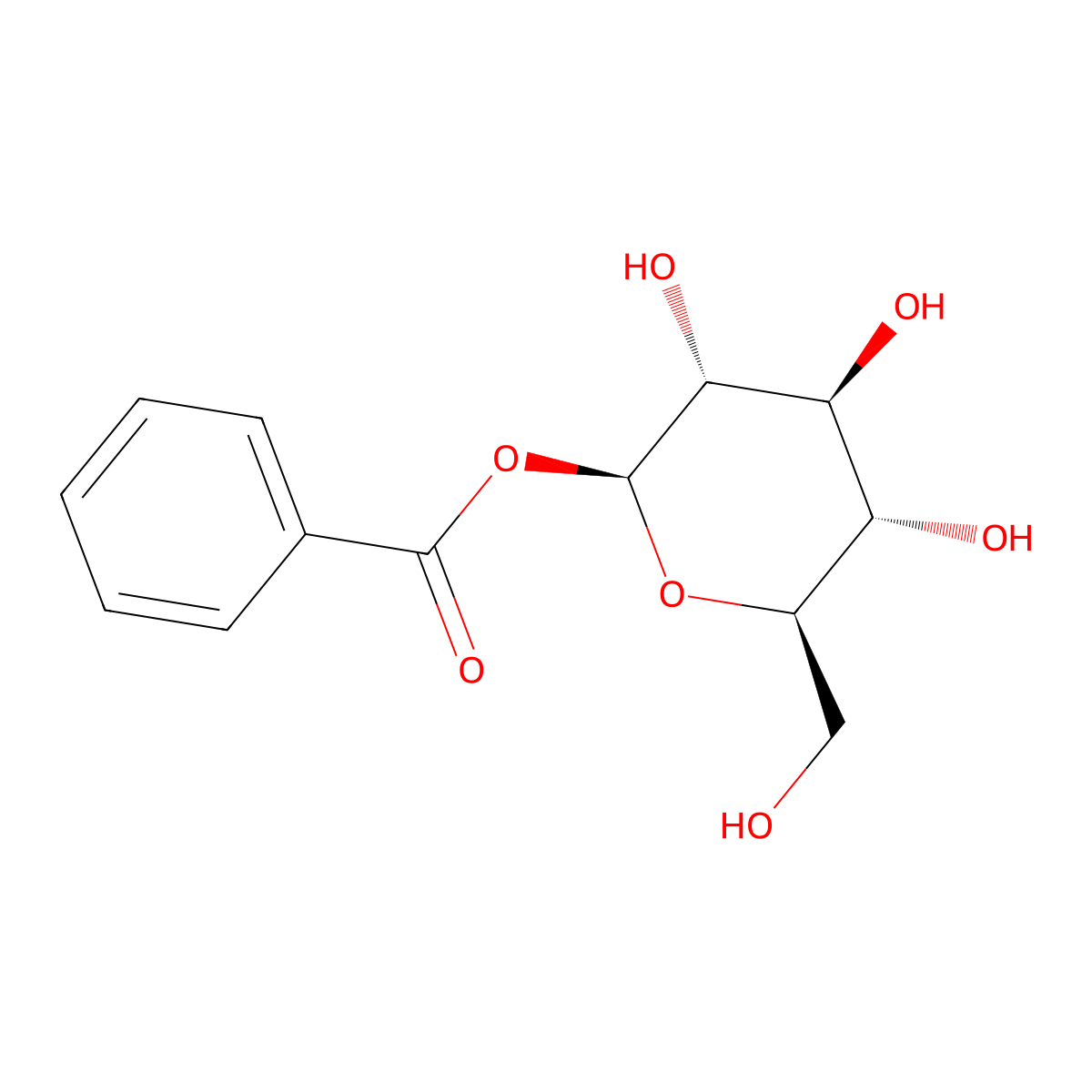 Benzoyl-I2-d-glucoside molecular structure, CAS 21056-52-0