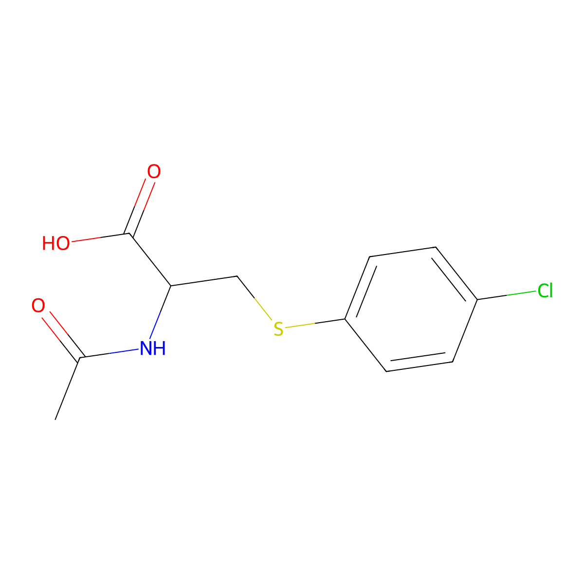 2-(Acetylamino)-3-[(4-chlorophenyl)sulfanyl]-propanoic acid molecular structure, CAS 21056-72-4