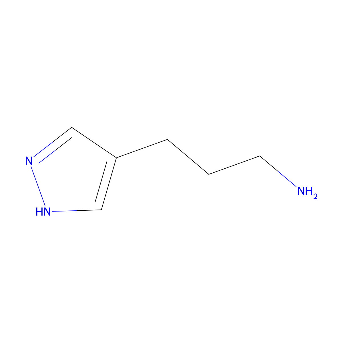 1H-Pyrazole-4-propanamine molecular structure, CAS 21056-78-0