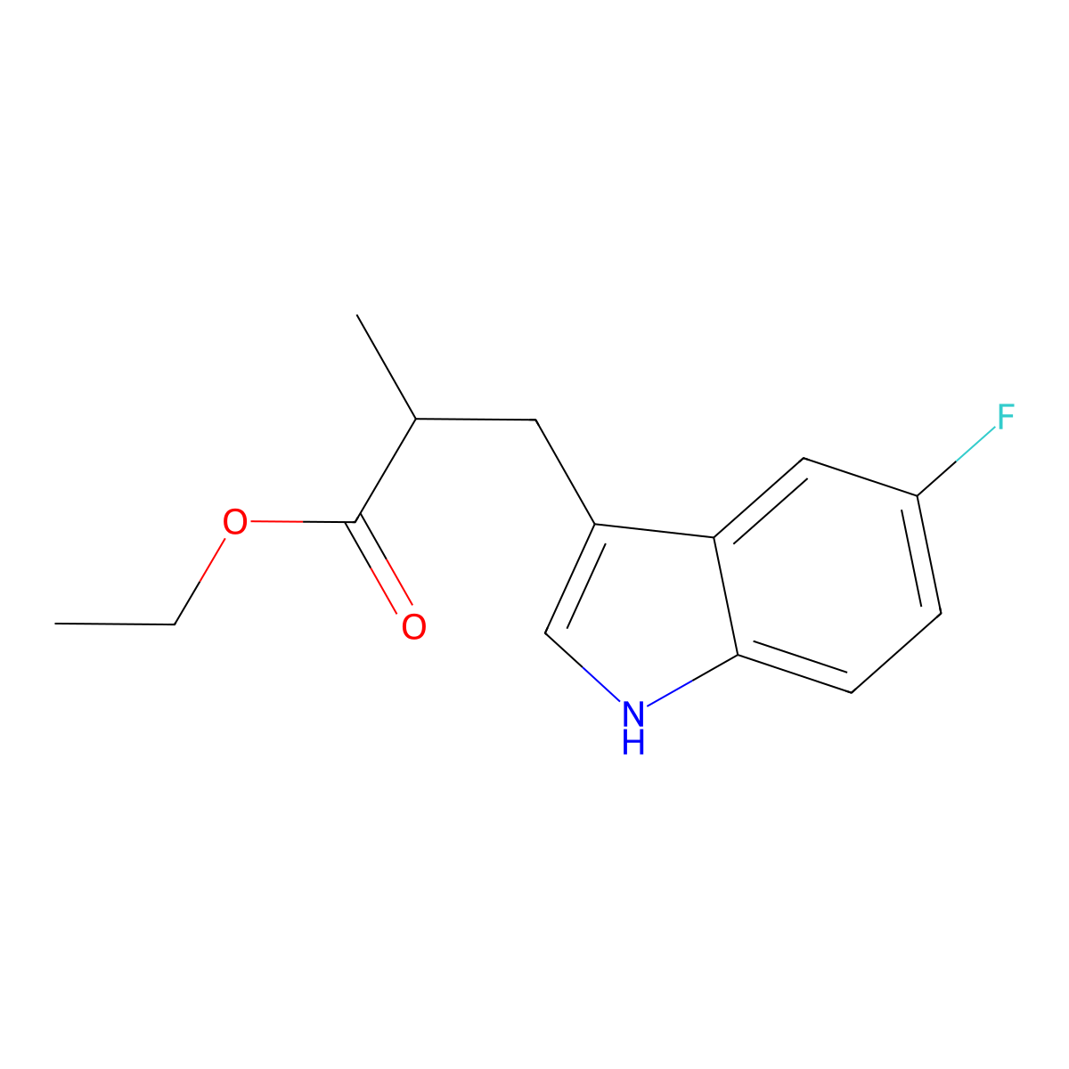 3-(5-Fluoro-1H-indol-3-yl)-2-methyl-propionic acid ethyl ester molecular structure, CAS 2105607-65-4