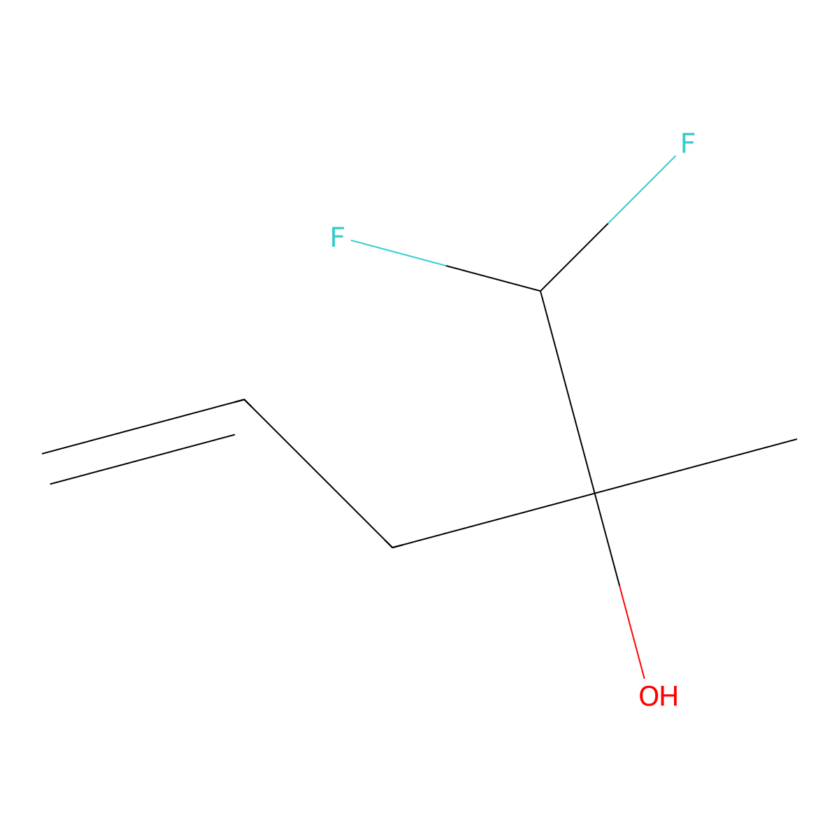 1,1-Difluoro-2-methylpent-4-en-2-ol molecular structure, CAS 2105613-41-8