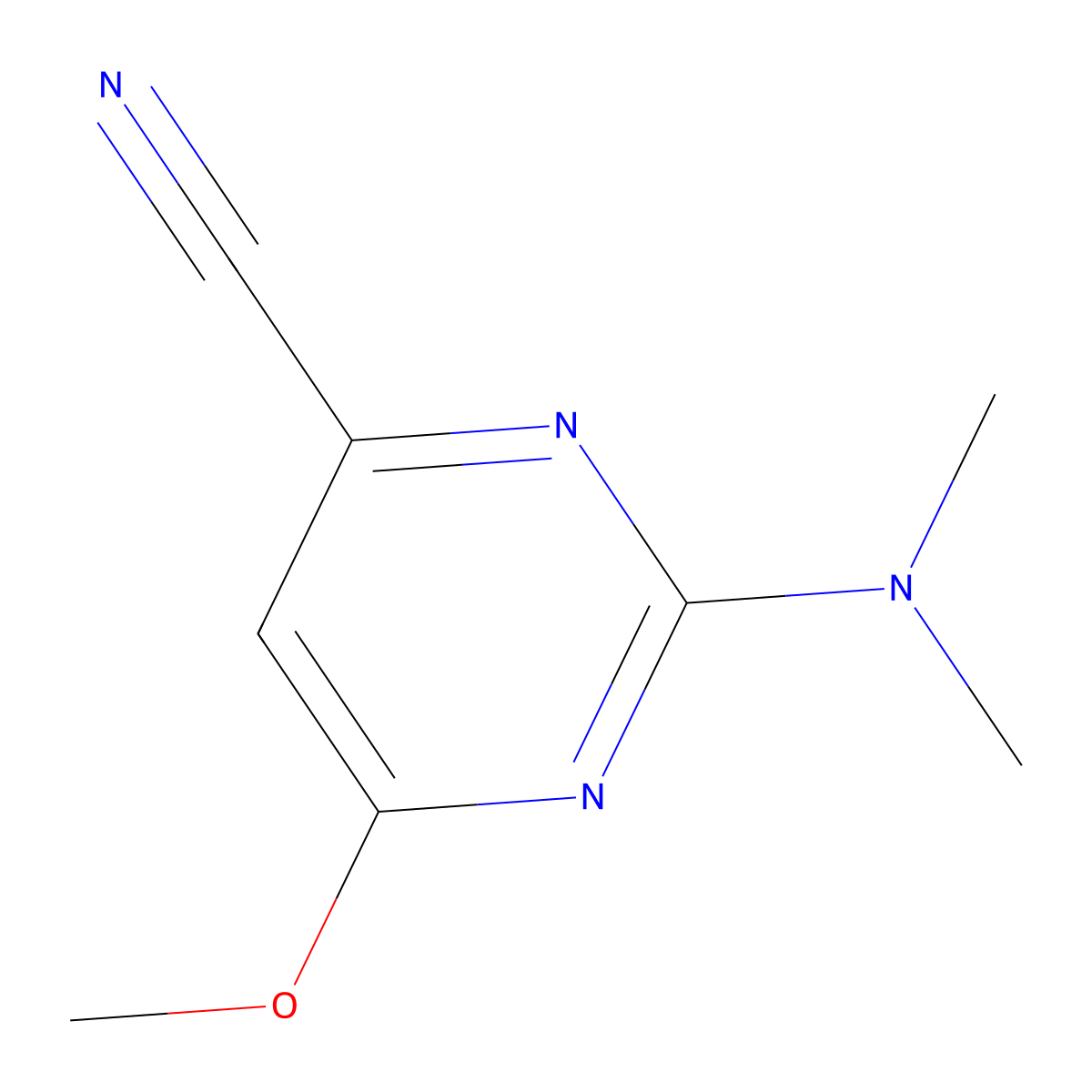 2-(Dimethylamino)-6-methoxypyrimidine-4-carbonitrile molecular structure, CAS 2105627-65-2