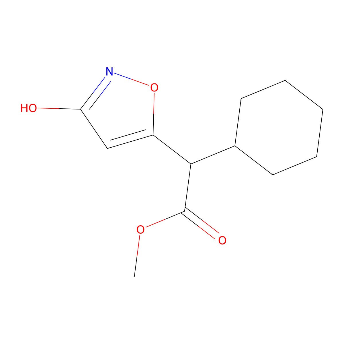 Methyl 2-Cyclohexyl-2-(3-hydroxy-5-isoxazolyl)acetate molecular structure, CAS 2105630-10-0