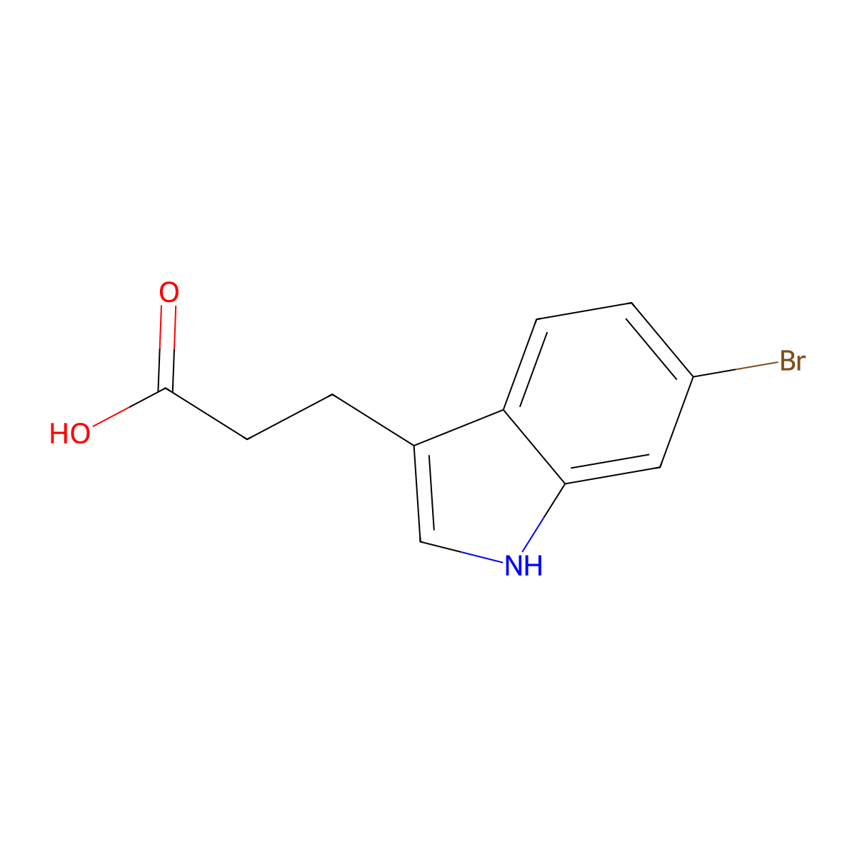 3-(6-bromo-1H-indol-3-yl)propanoic Acid molecular structure, CAS 210569-69-0