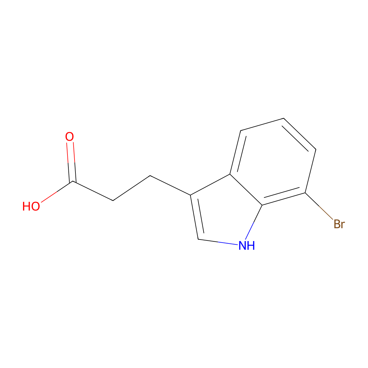 3-(7-bromo-1H-indol-3-yl)propanoicacid molecular structure, CAS 210569-70-3