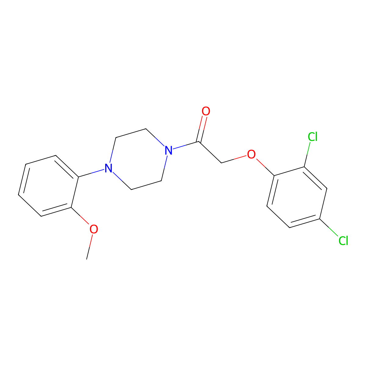 2-(2,4-Dichlorophenoxy)-1-[4-(2-methoxyphenyl)piperazin-1-yl]ethanone molecular structure, CAS 21057-26-1