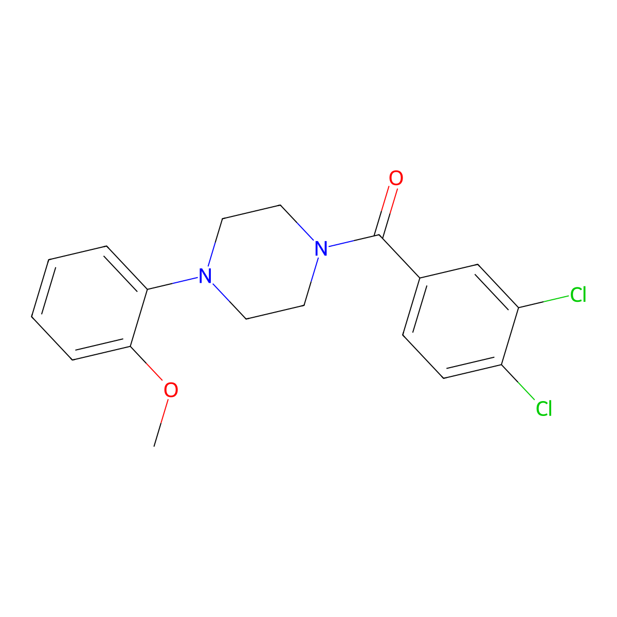 (3,4-Dichlorophenyl)-[4-(2-methoxyphenyl)piperazin-1-yl]methanone molecular structure, CAS 21057-31-8