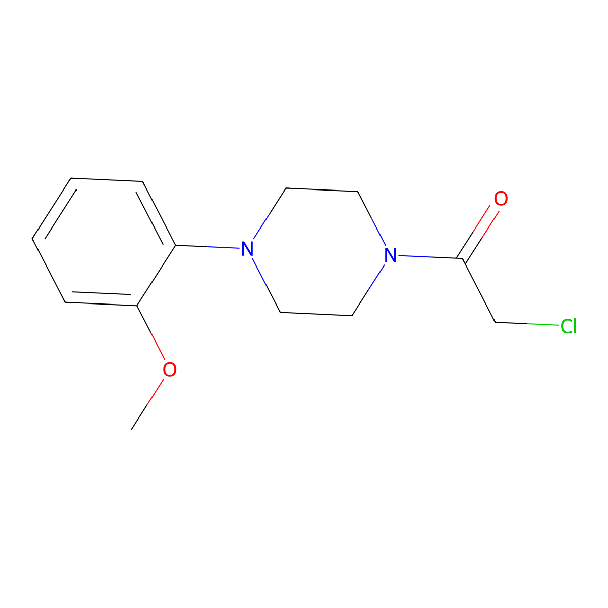 2-Chloro-1-[4-(2-methoxy-phenyl)-piperazin-1-yl]-ethanone molecular structure, CAS 21057-39-6