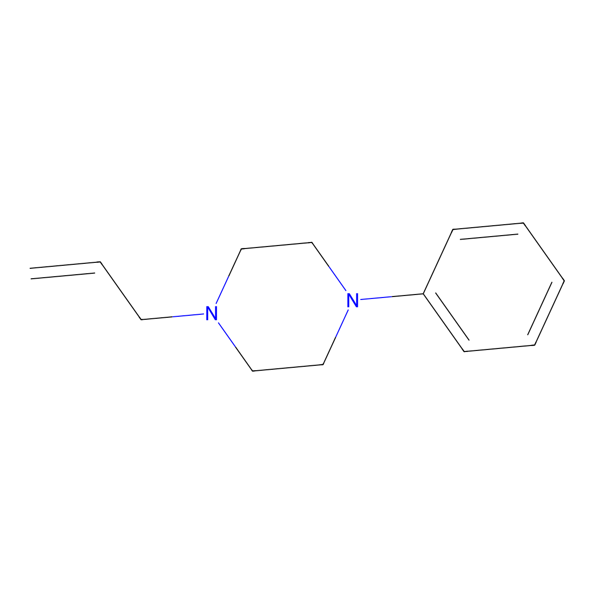 1-Allyl-4-phenylpiperazine molecular structure, CAS 21057-43-2