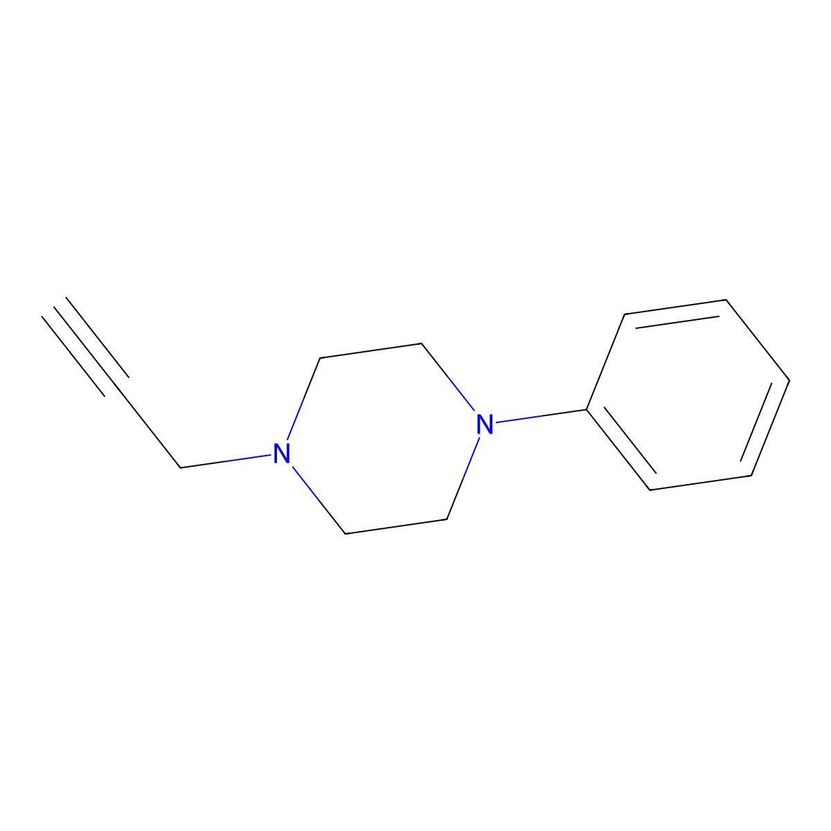 1-Phenyl-4-(prop-2-yn-1-yl)piperazine molecular structure, CAS 21057-45-4
