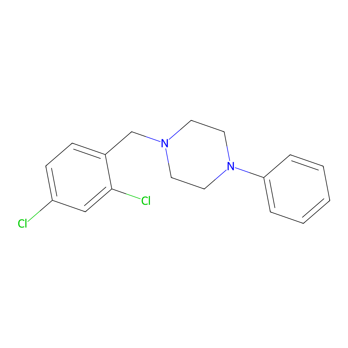 1-(2,4-Dichlorobenzyl)-4-phenylpiperazine molecular structure, CAS 21057-50-1