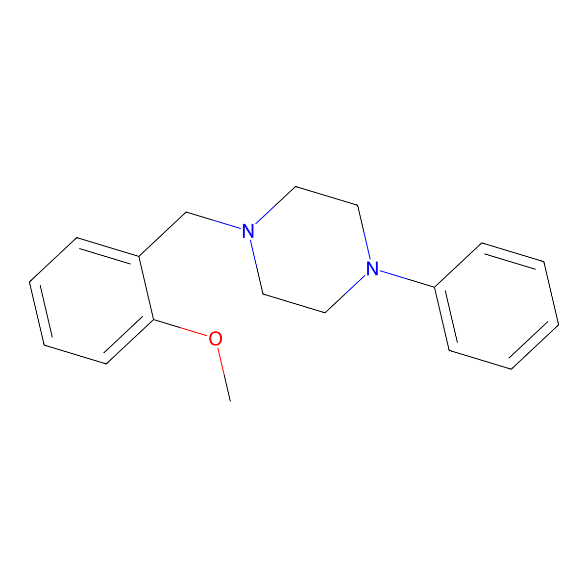 1-(2-Methoxybenzyl)-4-phenylpiperazine molecular structure, CAS 21057-52-3