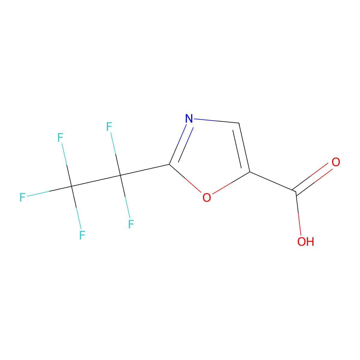 2-(Pentafluoroethyl)-1,3-oxazole-5-carboxylic acid molecular structure, CAS 2105702-84-7