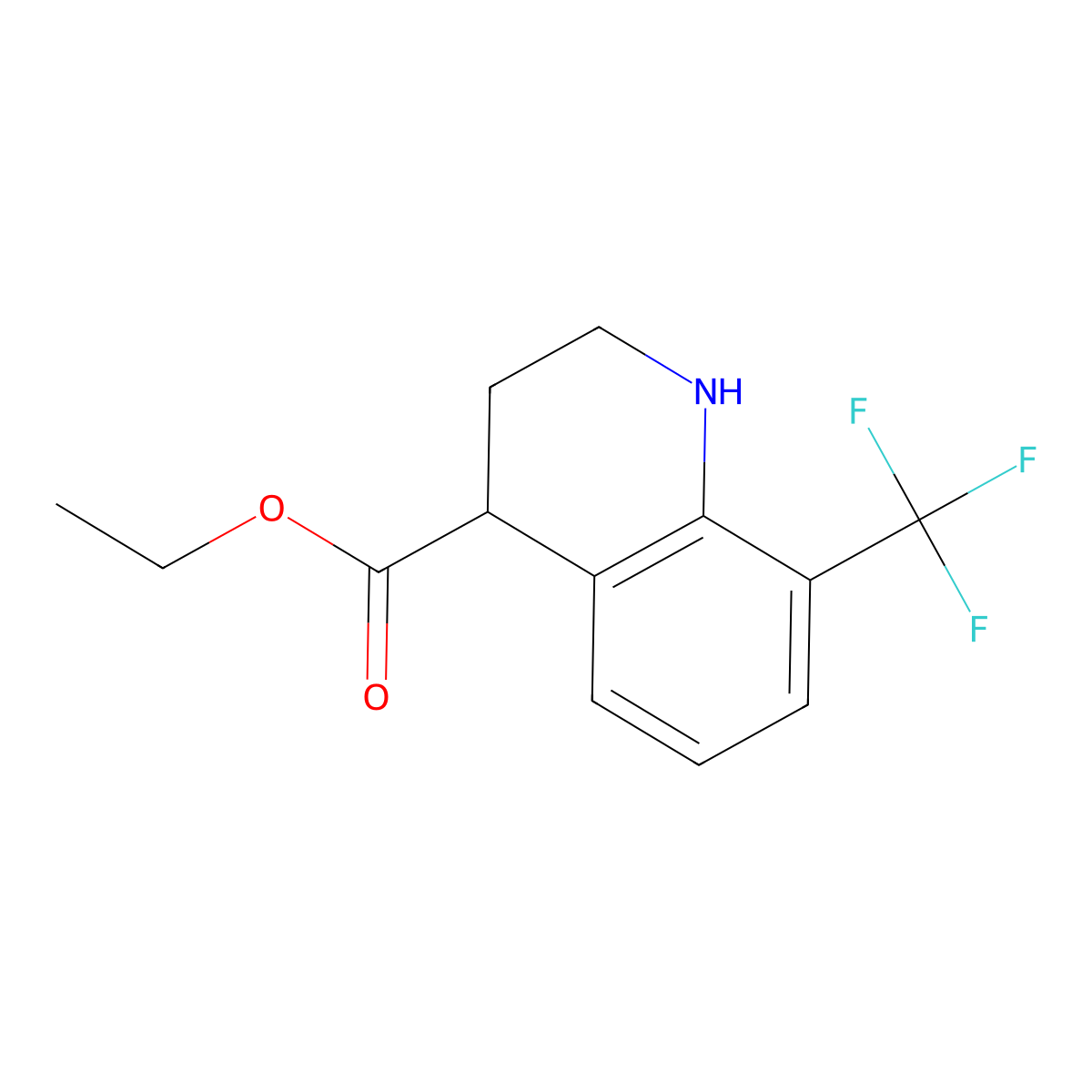 Ethyl 8-(trifluoromethyl)-1,2,3,4-tetrahydroquinoline-4-carboxylate molecular structure, CAS 2105738-98-3