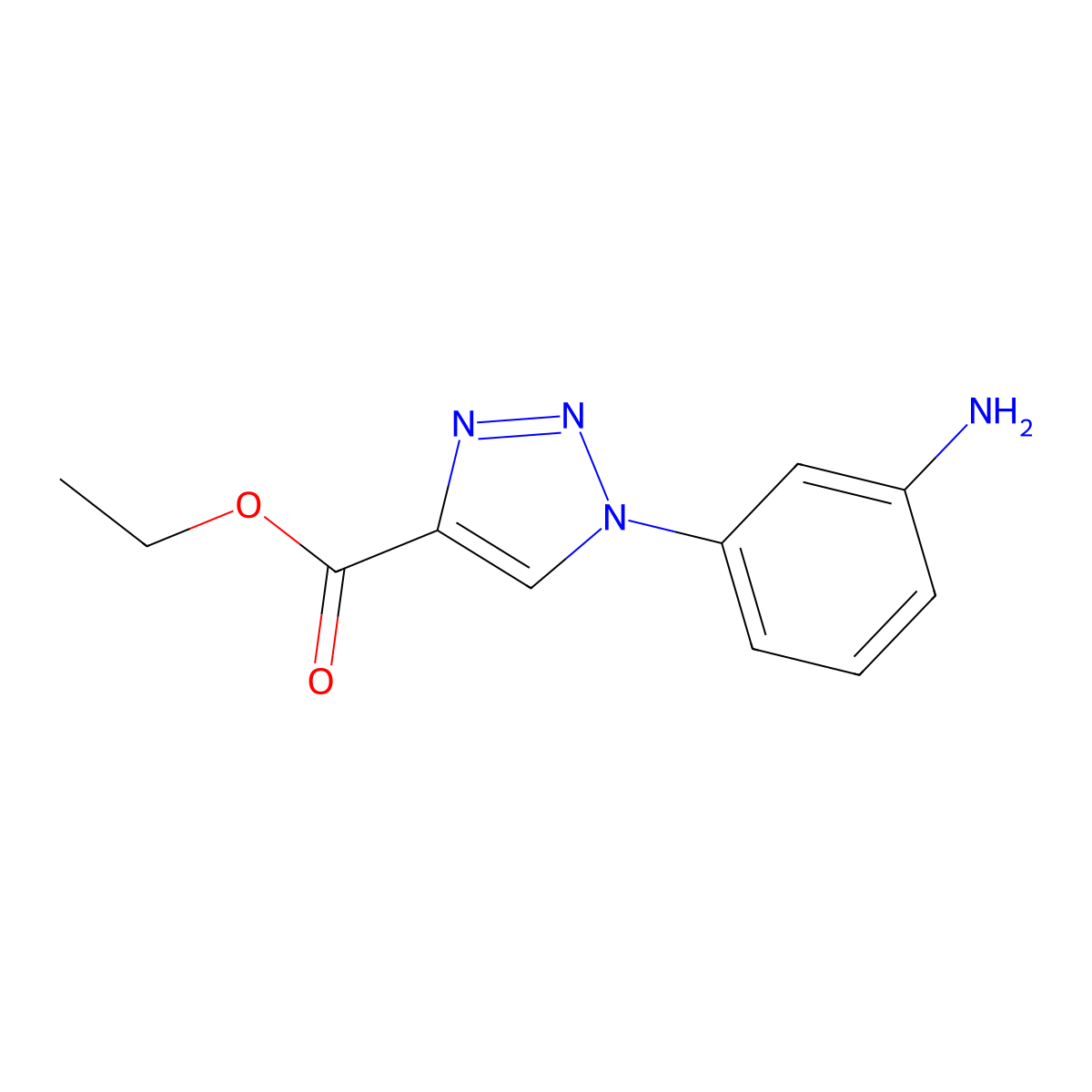 ethyl 1-(3-aminophenyl)-1H-1,2,3-triazole-4-carboxylate molecular structure, CAS 2105739-89-5